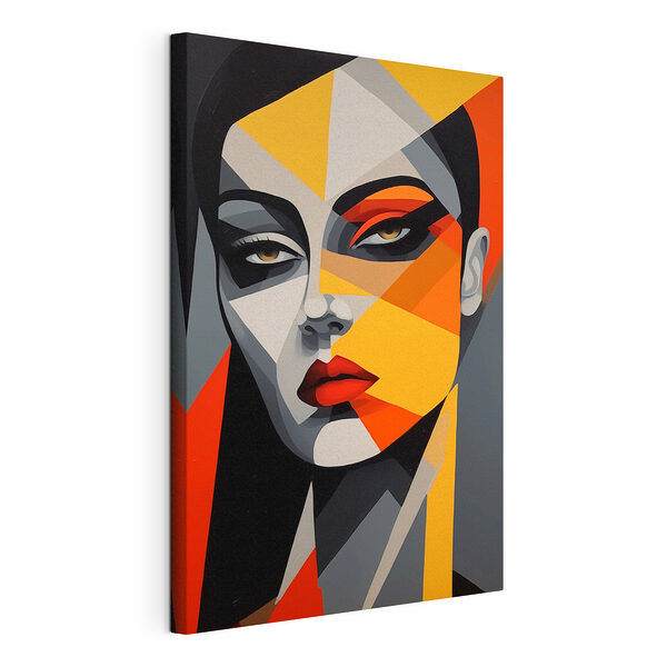 Canvas Schilderijen Schilderij van een vrouw’s gezicht