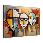 Canvas Schilderijen Levendige gezichten in de abstracte expressie
