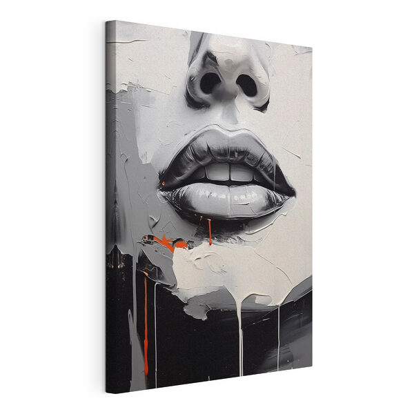 Schilderij van een vrouw’s lippen Canvas Schilderijen Schilderij van een vrouw’s lippen