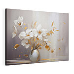 Canvas Schilderijen Delicate bloemen in een serene vaas