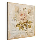 Canvas Schilderijen Schilderij van bloemen op een blad muziek