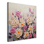 Canvas Schilderijen Schilderij van bloemen en bladeren