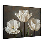 Canvas Schilderijen Groep witte bloemen