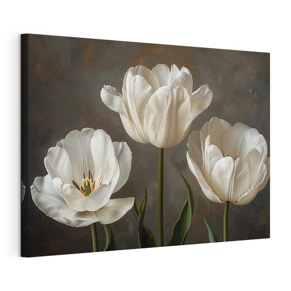 Groep witte bloemen Canvas Schilderijen Groep witte bloemen