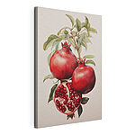 Canvas Schilderijen Schilderij van granaatappels en een opengesneden vrucht