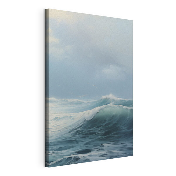 Canvas Schilderijen Golven in de oceaan met wolken