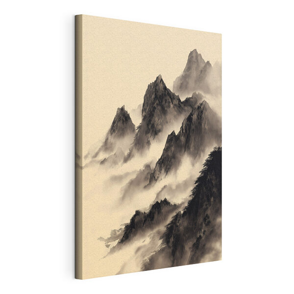 Bergketen met mist Canvas Schilderijen Bergketen met mist