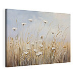 Canvas Schilderijen Schilderij van bloemen in een veld