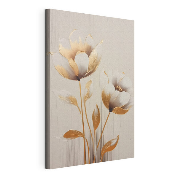 Schilderij van bloemen op een witte ondergrond Canvas Schilderijen Schilderij van bloemen op een witte ondergrond