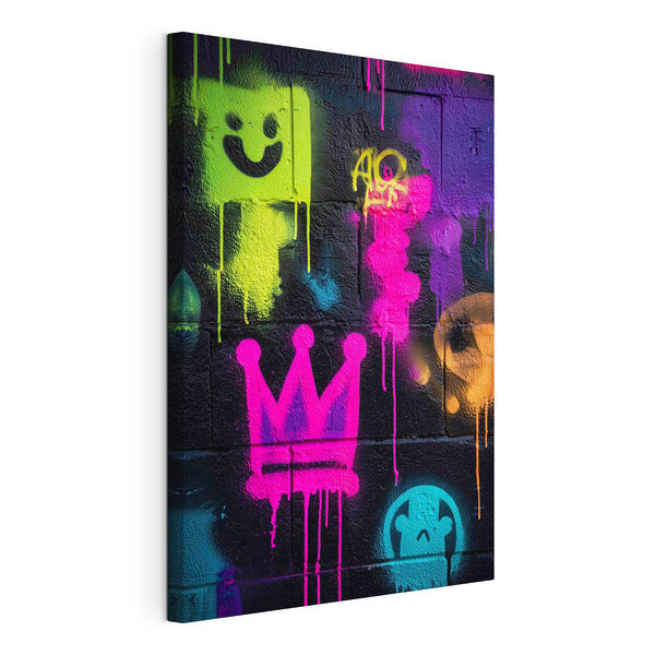 Canvas Schilderijen Muur met graffiti erop