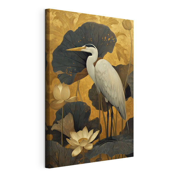 Schilderij van een witte vogel Canvas Schilderijen Schilderij van een witte vogel