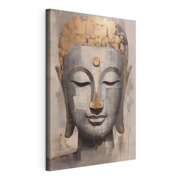 Schilderij van een boeddhagezicht Canvas Schilderijen Schilderij van een boeddhagezicht