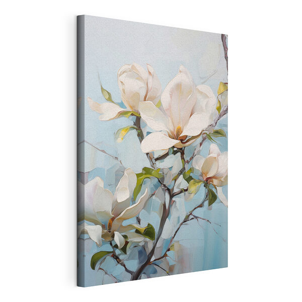 Canvas Schilderijen Schilderij van een witte bloem