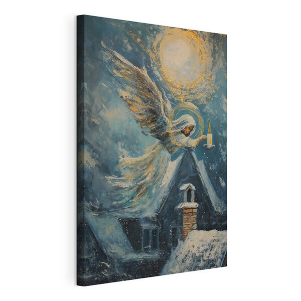 Schilderij van een vrouw met een kaars in haar hand Canvas Schilderijen Schilderij van een vrouw met een kaars in haar hand
