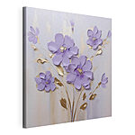 Canvas Schilderijen Schilderij van bloemen op een muur