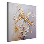 Canvas Schilderijen Schilderij van vlinders en bloemen