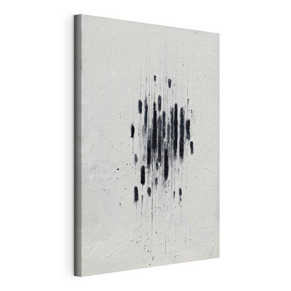 Zwarte verf op een wit oppervlak Canvas Schilderijen Zwarte verf op een wit oppervlak
