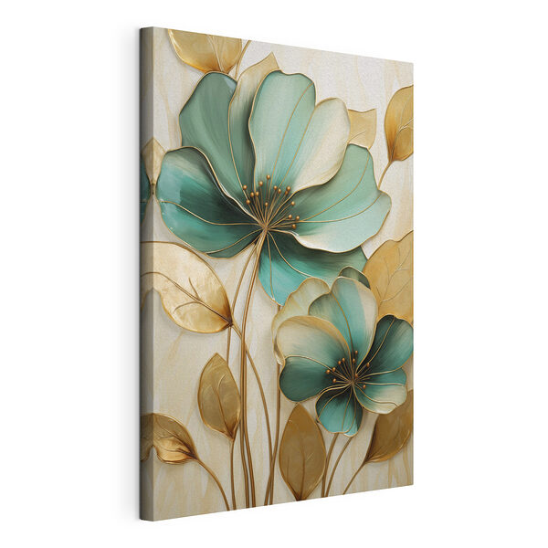 Canvas Schilderijen Elegante bloemen in zachte tinten