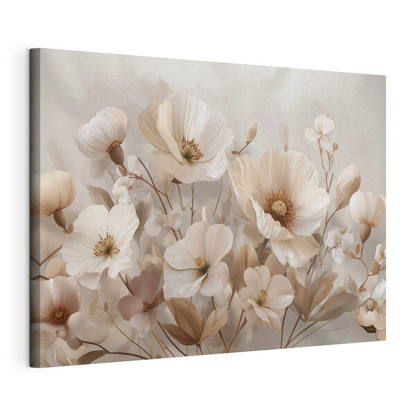 Groep witte bloemen Canvas Schilderijen Groep witte bloemen