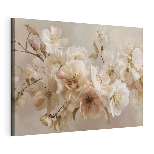 Groep witte bloemen Canvas Schilderijen Groep witte bloemen