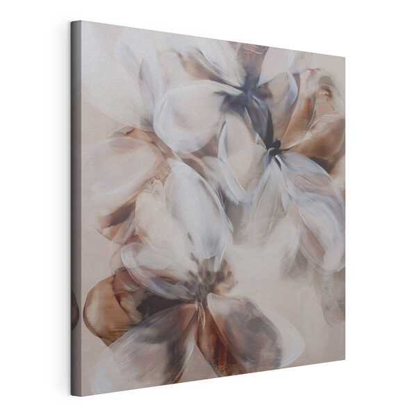 Canvas Schilderijen Schilderij van bloemen op een witte ondergrond
