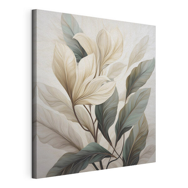 Canvas Schilderijen Schilderij van een plant met bladeren