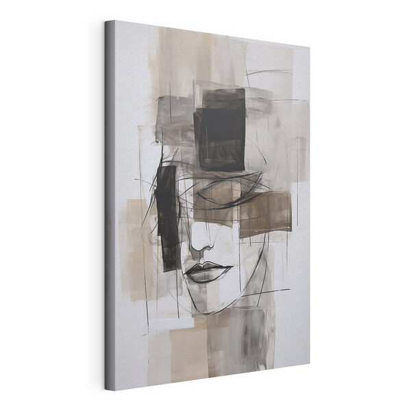 Canvas Schilderijen Schilderij van het gezicht van een vrouw