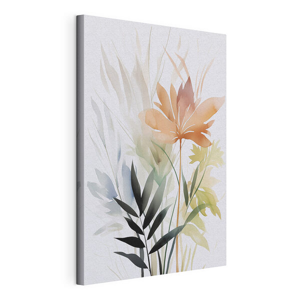Canvas Schilderijen Schilderij van bloemen en bladeren