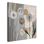 Canvas Schilderijen Schilderij van paardenbloemen en planten