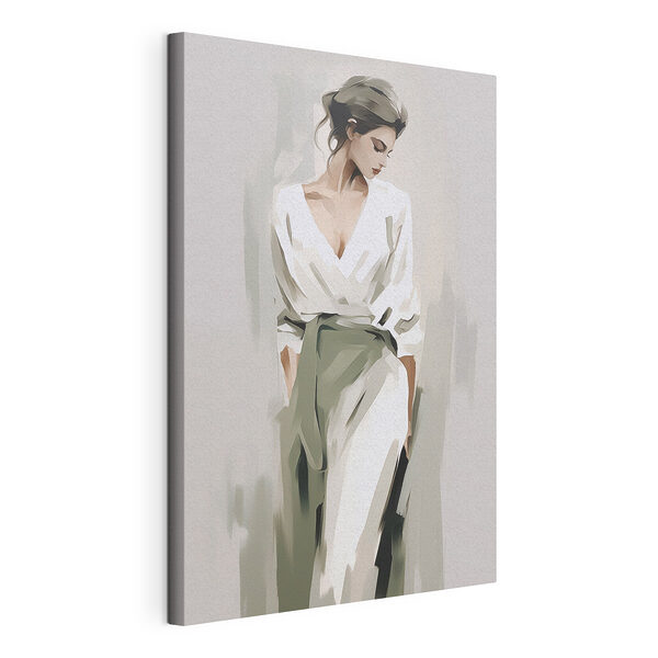 Vrouw in een wit gewaad Canvas Schilderijen Vrouw in een wit gewaad