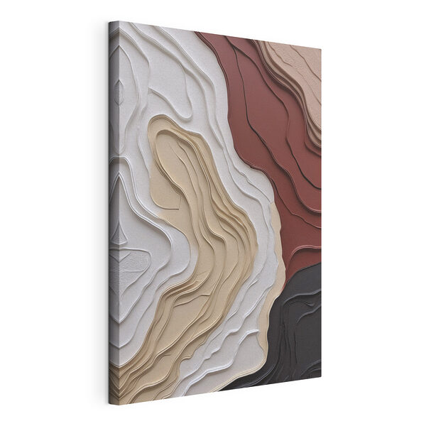 Canvas Schilderijen Laagjes met textuur in aardetinten