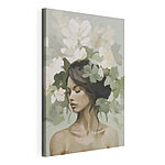 Canvas Schilderijen Vrouw met bloemen op haar hoofd