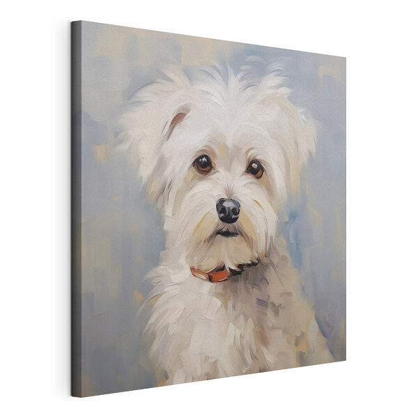 Canvas Schilderijen Schilderij van een witte hond