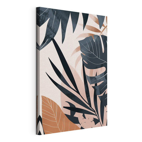 Canvas Schilderijen Op de natuur geïnspireerd abstract bladmotief