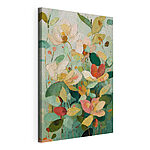 Canvas Schilderijen Schilderij van bloemen en bladeren