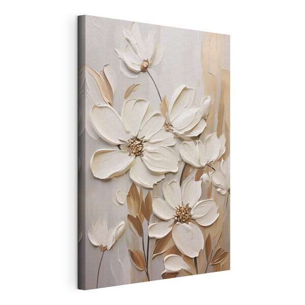 Schilderij van witte bloemen Canvas Schilderijen Schilderij van witte bloemen