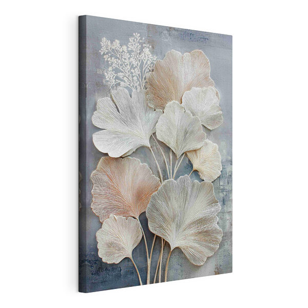 Groep witte en bruine bladeren Canvas Schilderijen Groep witte en bruine bladeren