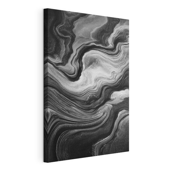Canvas Schilderijen Zwart-wit krullend patroon