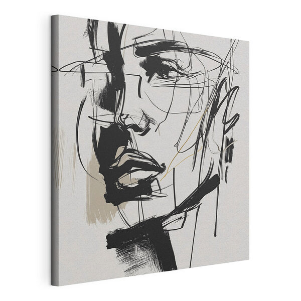 Tekening van het gezicht van een vrouw Canvas Schilderijen Tekening van het gezicht van een vrouw