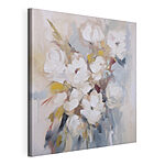 Canvas Schilderijen Schilderij van bloemen op een witte ondergrond