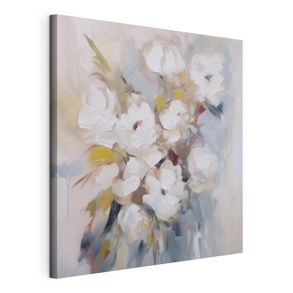 Schilderij van bloemen op een witte ondergrond Canvas Schilderijen Schilderij van bloemen op een witte ondergrond