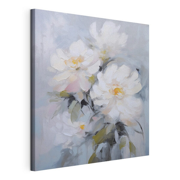 Schilderij van witte bloemen Canvas Schilderijen Schilderij van witte bloemen
