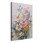 Canvas Schilderijen Schilderij van bloemen op een witte ondergrond