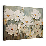 Canvas Schilderijen Schilderij van witte bloemen