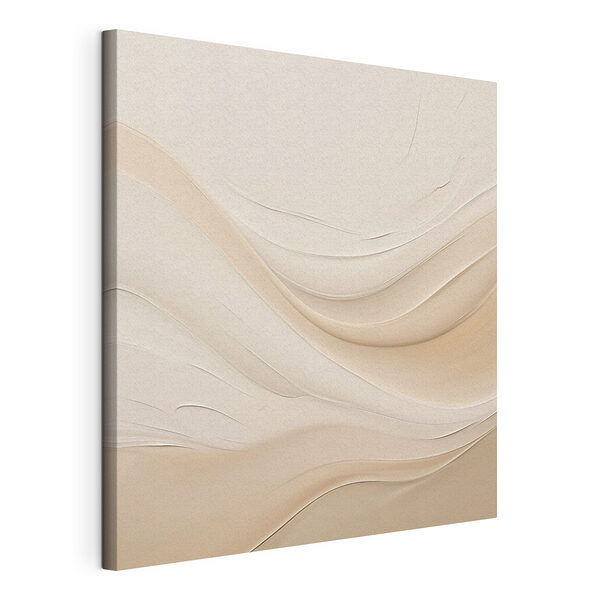 Witte en bruine golvende lijnen Canvas Schilderijen Witte en bruine golvende lijnen