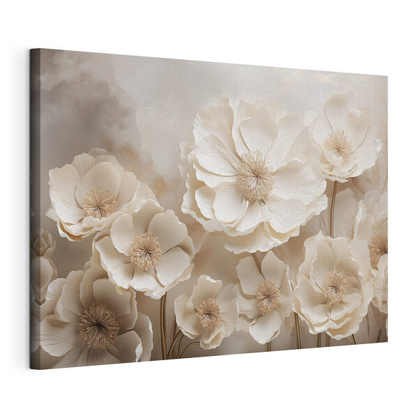Groep witte bloemen Canvas Schilderijen Groep witte bloemen