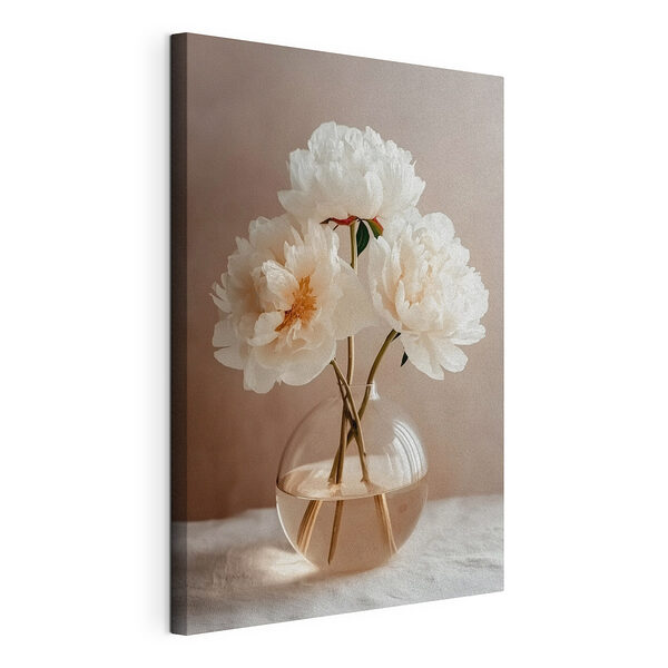 Vaas met bloemen erin Canvas Schilderijen Vaas met bloemen erin