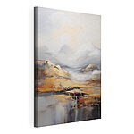 Canvas Schilderijen Schilderij van bergen en water