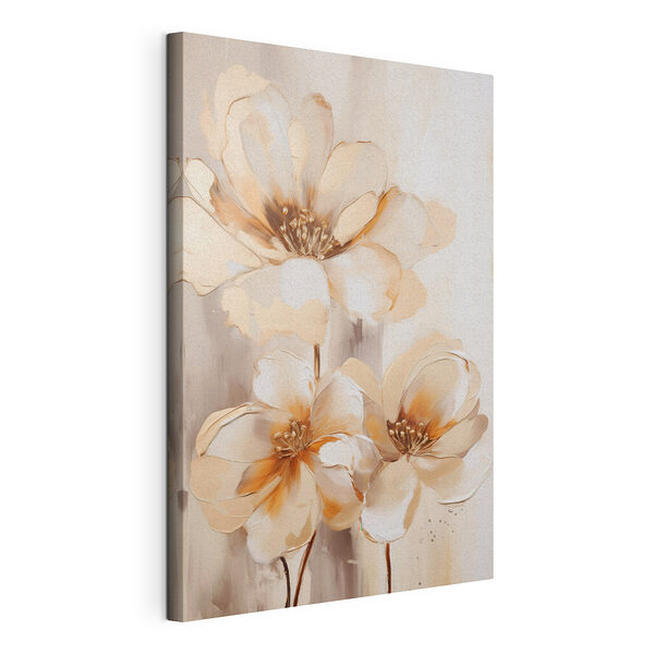 Schilderij van bloemen op een witte ondergrond Canvas Schilderijen Schilderij van bloemen op een witte ondergrond