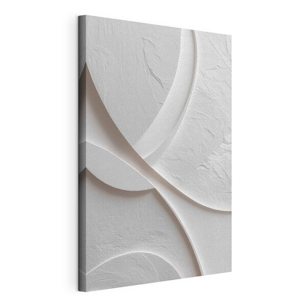 Wit oppervlak met gebogen lijnen Canvas Schilderijen Wit oppervlak met gebogen lijnen